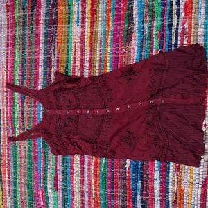 ⭐️Made in India dark burgundy embroidery dress